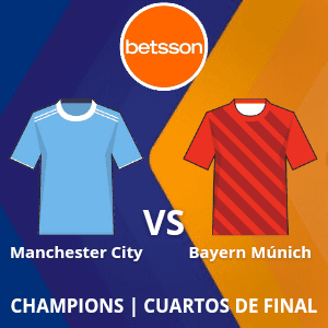 Betsson Argentina: Manchester City vs Bayern (19 de abril) | Cuartos de Final | Apuestas deportivas en Champions League