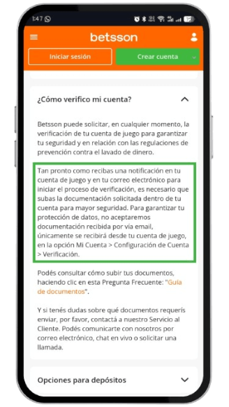 Betsson CABA Verificación de Identidad