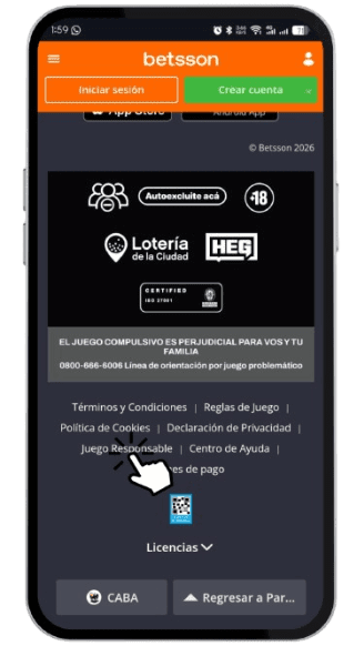 Betsson CABA Juego Responsable