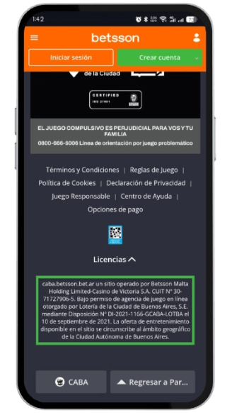 Licencia de Betsson CABA