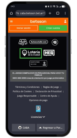 Licencia de Betsson CABA
