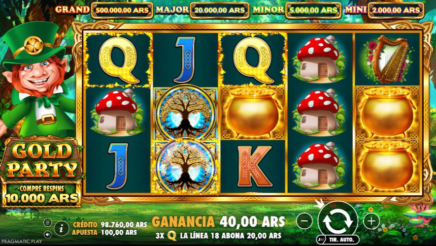 Gold Party jugada ganadora